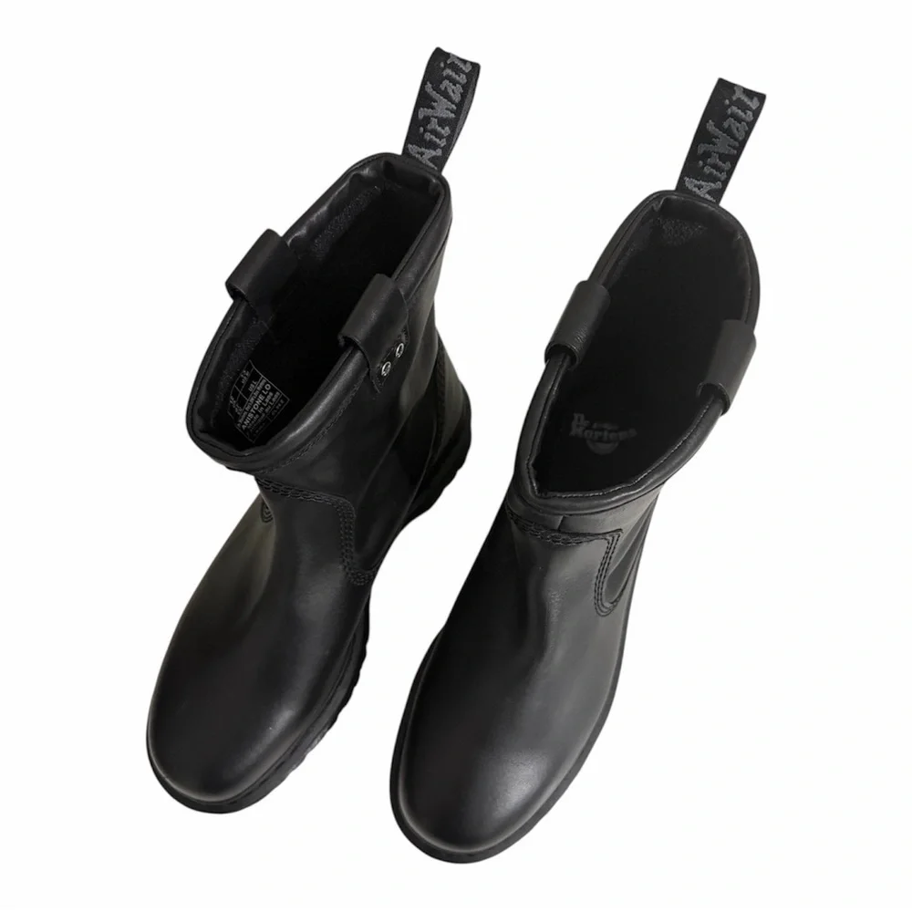 New Dr. Marten Black Leather Ankle Boots